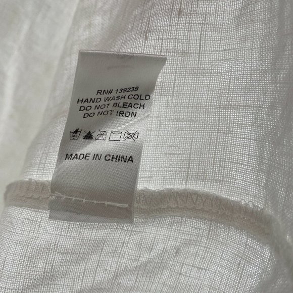 Tuckernuck Women's Annie Smocked Mini Dress Linen Puff Sleeve White sz S NEW - Picture 7 of 8